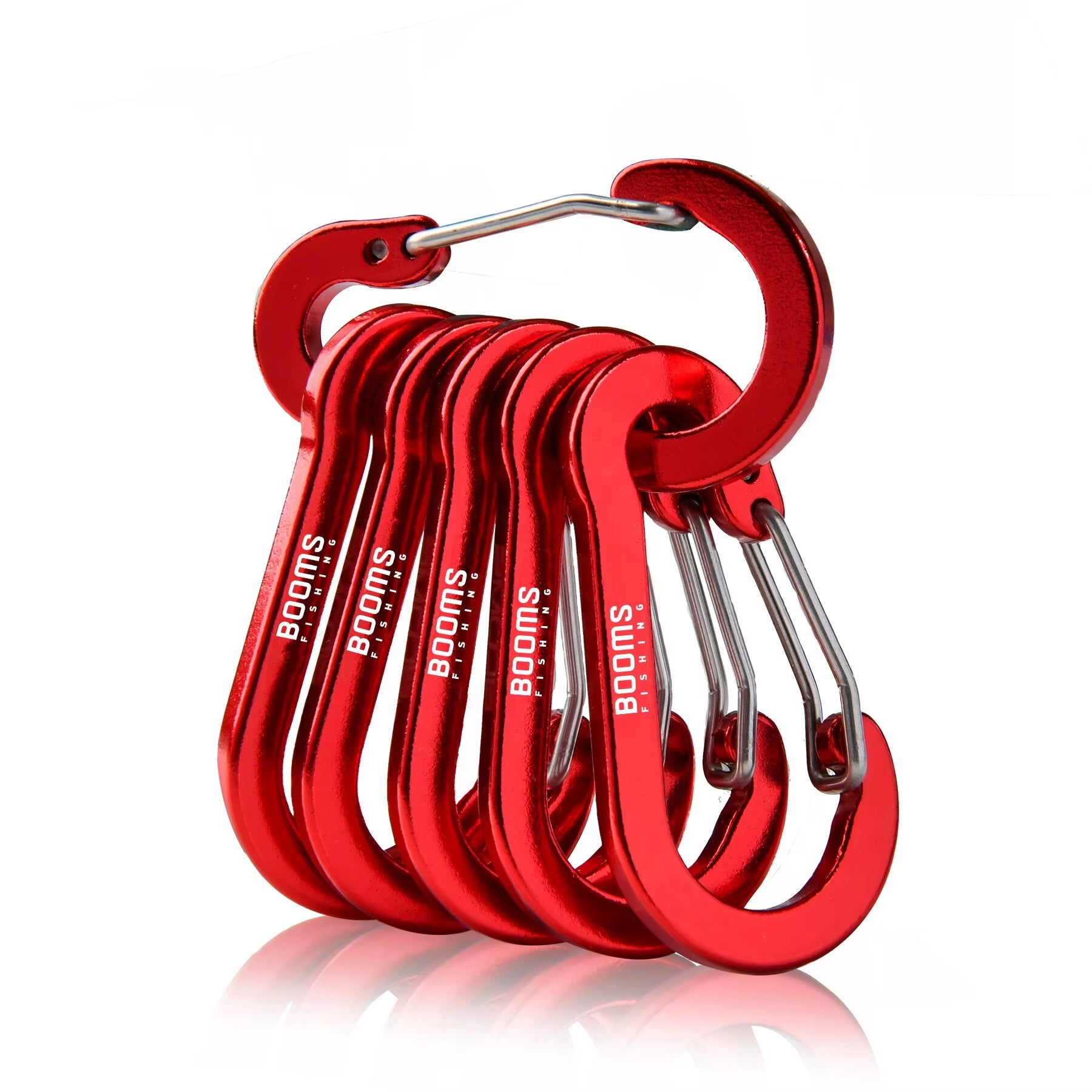 CC1 6Pcs Aluminum Alloy Carabiner Keychain Outdoor Camping Climbing Snap Clip Lock Buckle Hook Fishing Accessories